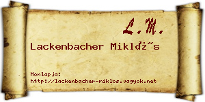 Lackenbacher Miklós névjegykártya