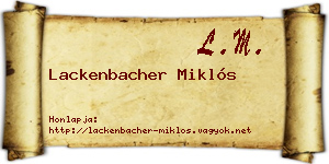 Lackenbacher Miklós névjegykártya