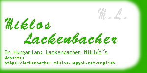 miklos lackenbacher business card